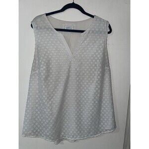 Market & Spruce Tank Top‎ Sleeveless White Textured Casual Blouse